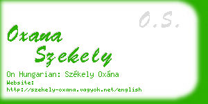 oxana szekely business card